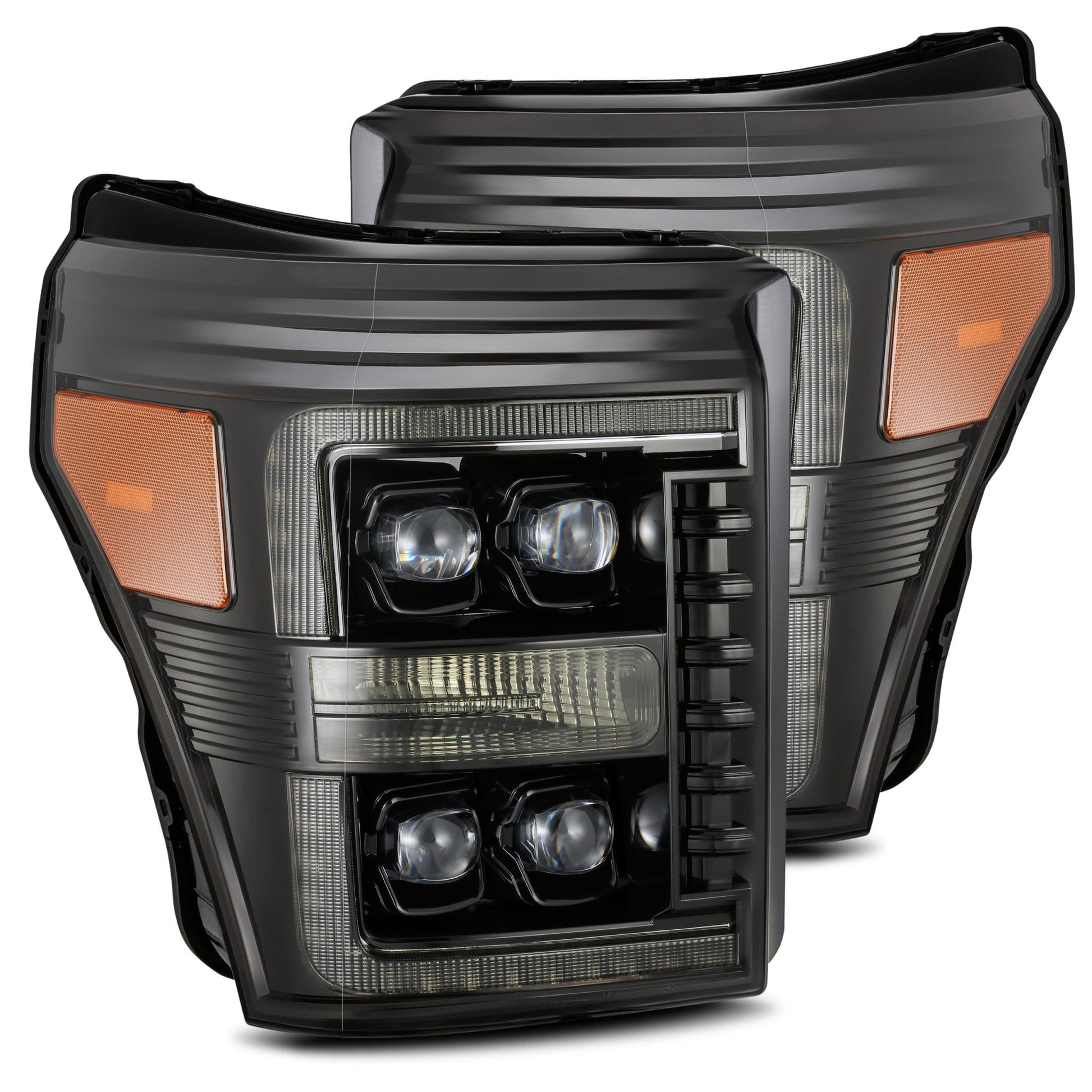 AlphaRex 11-16 Ford Super Duty NOVA-Series LED Projector Headlights Alpha-Black - 880147 AlphaRex