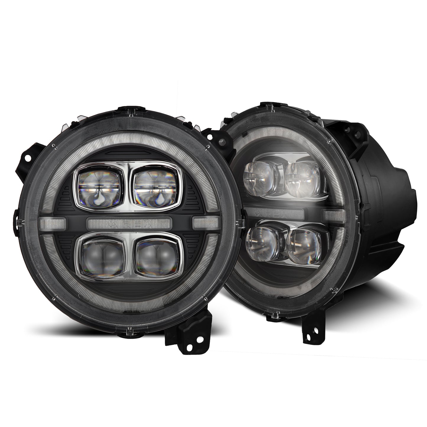 AlphaRex 880868 18-23 Jeep Wrangler JL/Gladiator JT NOVA-Series LED Projector Headlights Black - 880868