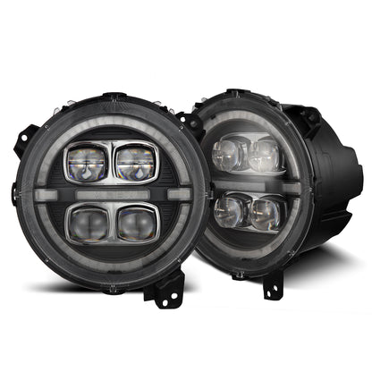 AlphaRex 880868 18-23 Jeep Wrangler JL/Gladiator JT NOVA-Series LED Projector Headlights Black - 880868