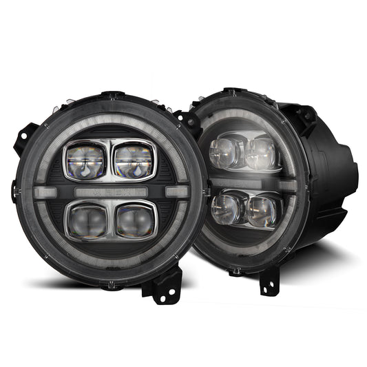 AlphaRex 880868 18-23 Jeep Wrangler JL/Gladiator JT NOVA-Series LED Projector Headlights Black - 880868