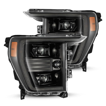 AlphaRex 21-23 Ford F150 PRO-Series Halogen Projector Headlights Alpha-Black - 880294 AlphaRex