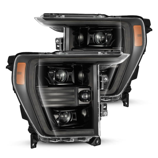 AlphaRex 21-23 Ford F150 PRO-Series Halogen Projector Headlights Alpha-Black - 880294 AlphaRex