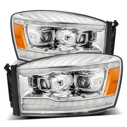 AlphaRex 06-08 Dodge Ram PRO-Series Halogen Projector Headlights Chrome - 880531 AlphaRex