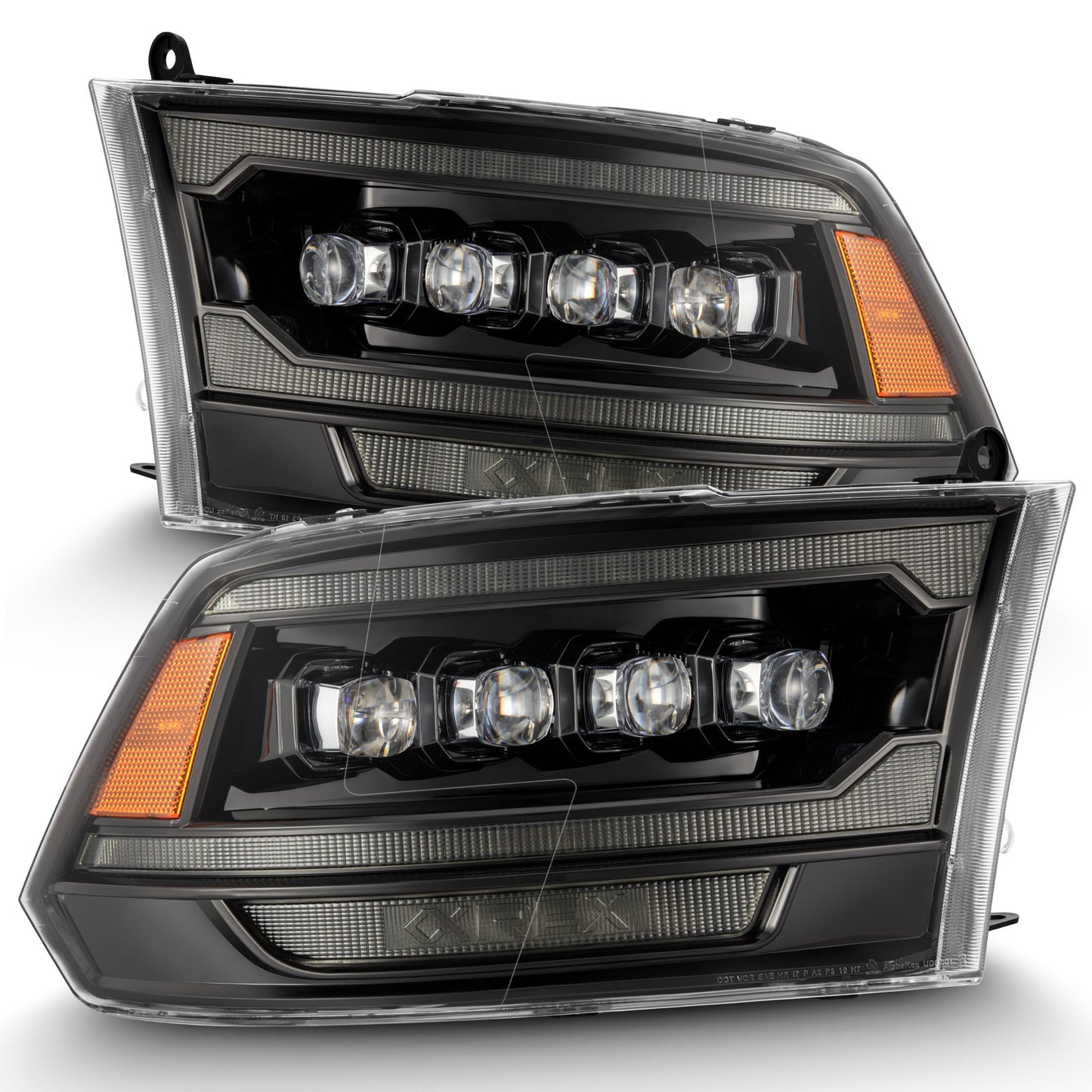 AlphaRex 09-18 Ram Truck (MK II 5th Gen 2500 Style) NOVA-Series LED Projector Headlights Alpha-Black - 880557 AlphaRex