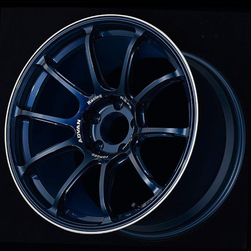 Advan YA28K35EDR RZ-F2 18x10.0 +35 5-114.3 Racing Titanium Blue & Ring Wheel