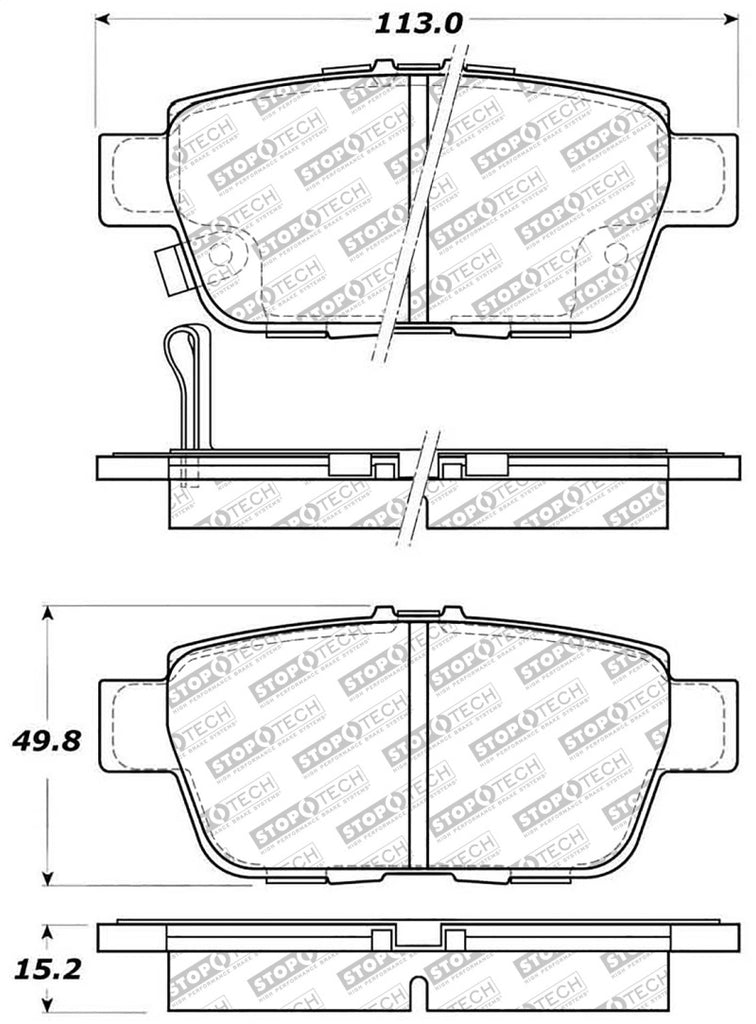 StopTech Street Disc Rear Brake Pads - 305.11030