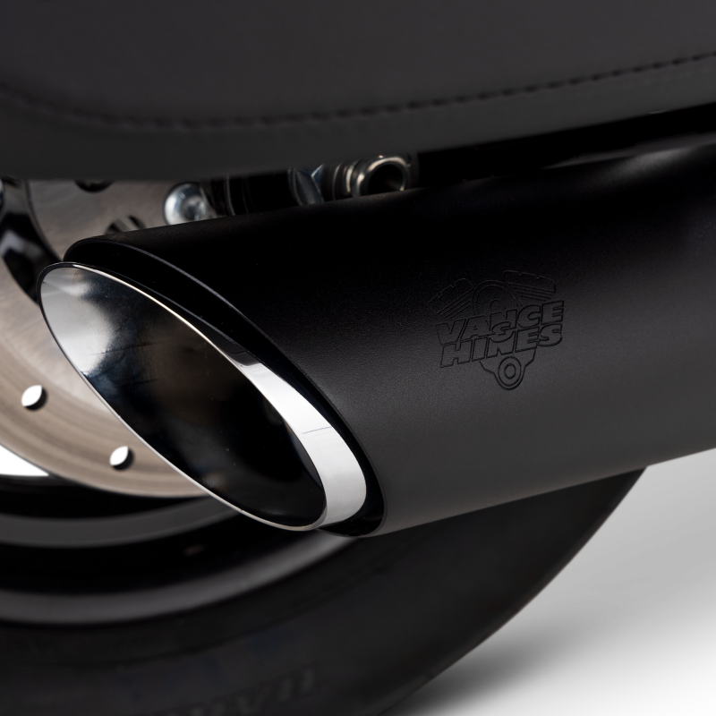 Vance & Hines 2025+ HD Softail Twin Slash 4in Round Black Slip-On Exhaust