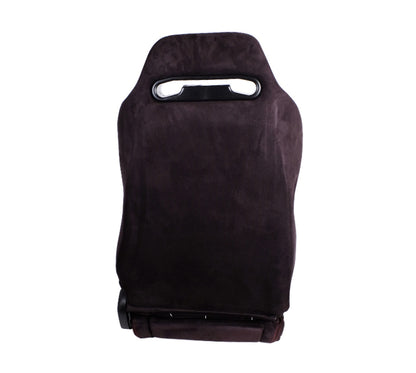 NRG Sport Seats (Pair) Type-R Suede w/NRG Logo - Black w/Red Stitching - RSC-220L/R