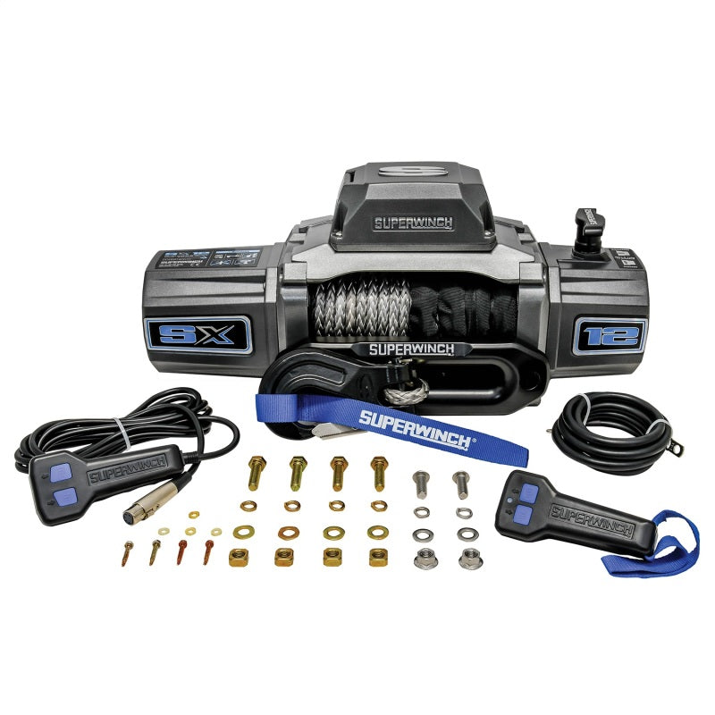 Superwinch 12000 LBS 12 VDC 3/8in x 80ft Synthetic Rope SX 12000SR Winch - Graphite Superwinch