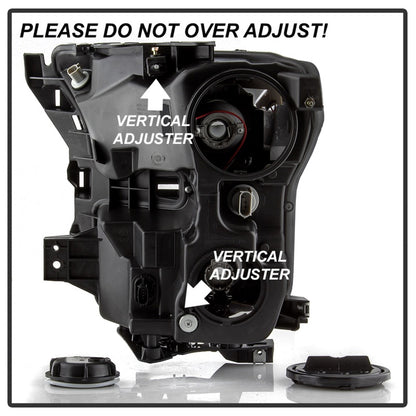 xTune 15-17 Ford F-150 DRL LED Light Bar Projector Headlights - Black Smoke (PRO-JH-FF15015-LB-BSM) SPYDER