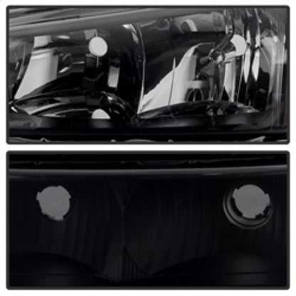 Xtune Chevy Silverado 2500HD 03-06 Crystal Headlights w/ Bumper Lights HD-JH-CSIL03-AM-BSM-SET SPYDER