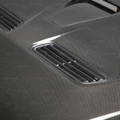 Seibon HD0809MITEVOX-OE Carbon Fiber OEM-Style Hood for 2008–2015 Mitsubishi Lancer EVO X
