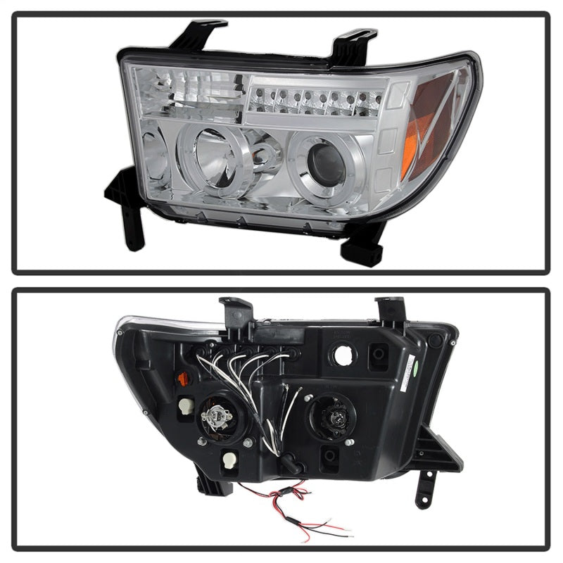Spyder Toyota Tundra 07-13 Projector Headlights LED Halo LED Chrm PRO-YD-TTU07-HL-C SPYDER