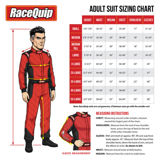 RaceQuip Blue Chevron-1 Suit - SFI-1 Small