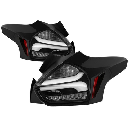 Spyder 15-17 Ford Focus Hatchback LED Tail Lights w/Indicator/Reverse - Black (ALT-YD-FF155D-LED-BK) SPYDER