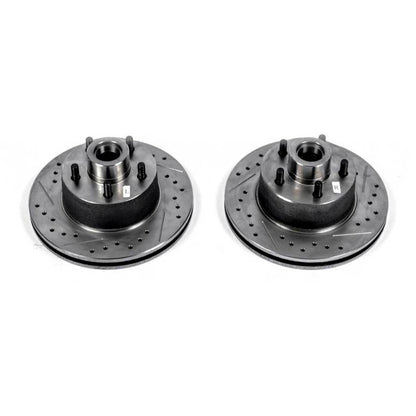 Power Stop 75-76 Chrysler Cordoba Front Evolution Drilled & Slotted Rotors - Pair PowerStop