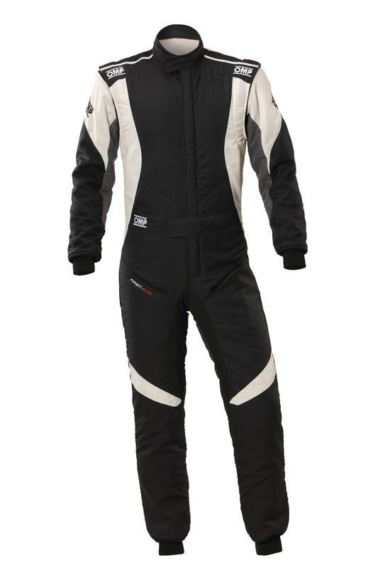 OMP FIRST EVO OVERALL my2025 FIA 8856-2018/SFI GRAY / BLACK SZ 64