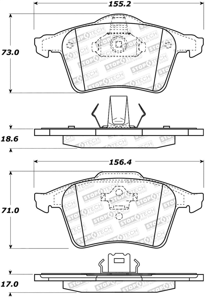 StopTech Premium Ceramic Brake Pads - 308.09790