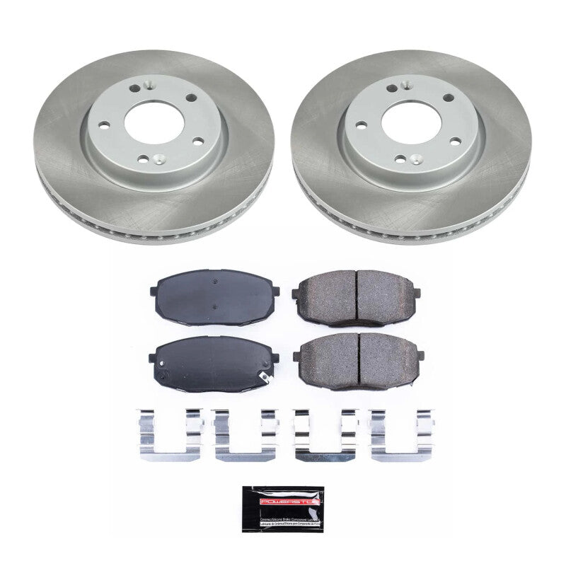 Power Stop 09-12 Hyundai Elantra Front Semi-Coated Rotor Kit PowerStop