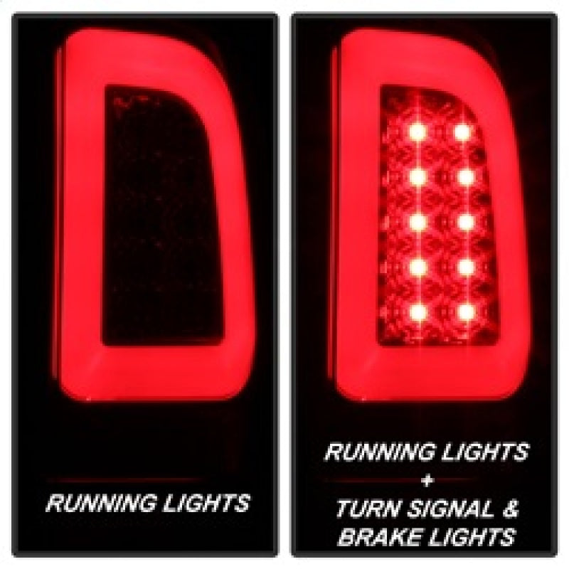 Spyder 08-16 Ford Super Duty F-250 V3 Light Bar LED Tail Lights - Red Clear (ALT-YD-FS07V3-LBLED-RC) SPYDER