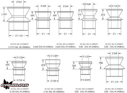 Camburg 1.25in. x 5/8in. Hi-misalignment Spacers (pair)