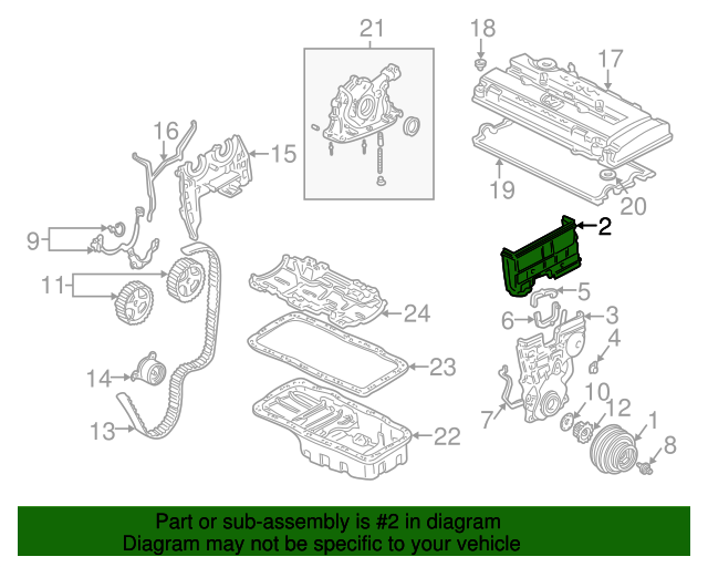 Genuine OEM Honda Civic Si B16A2 Integra GSR B17A1 Upper Timing Belt Cover