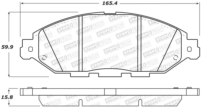 StopTech Premium Ceramic Front Brake Pads - 308.16490