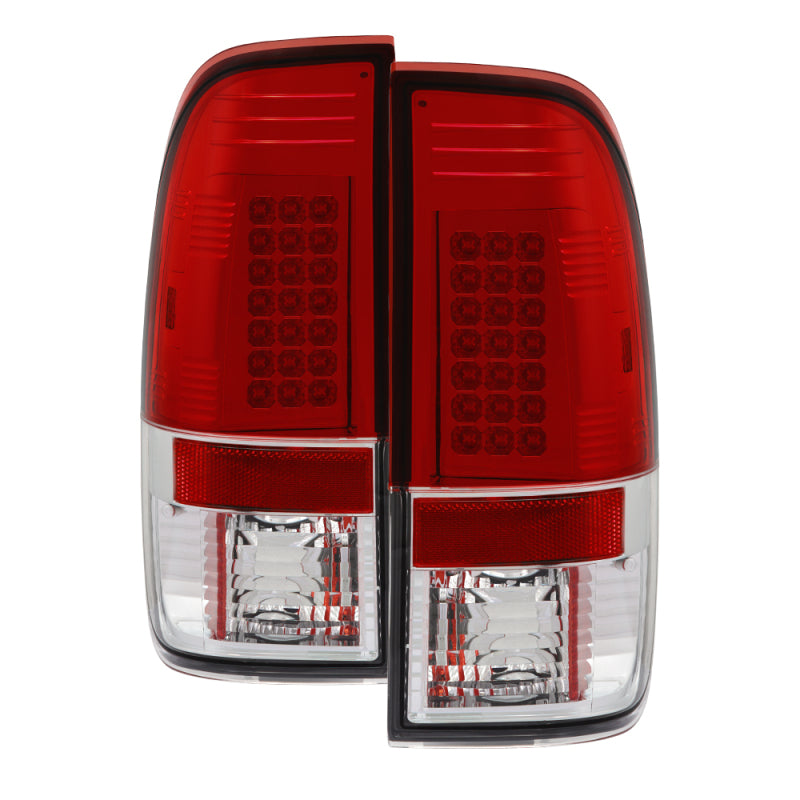 Spyder Ford F150 side 97-03/F250/350 Duty 99-07 LED Tail Lights Red Clear ALT-YD-FF15097-LED-RC SPYDER