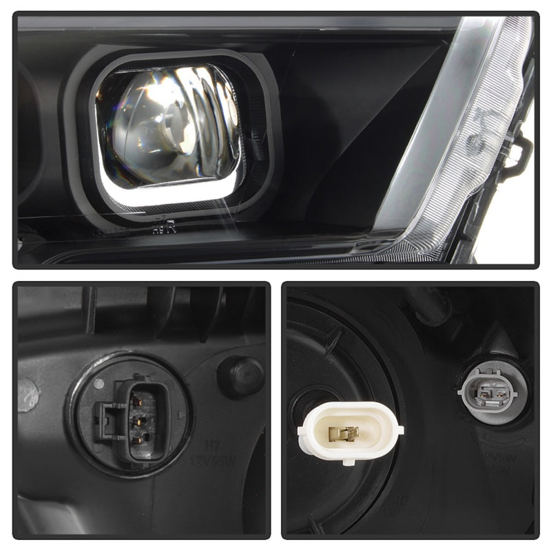 xTune 16-18 Toyota Tacoma SR/SR5 DRL Proj Headlights w/Turn Signal - Blk (PRO-JH-TTA16-SR-BK) SPYDER
