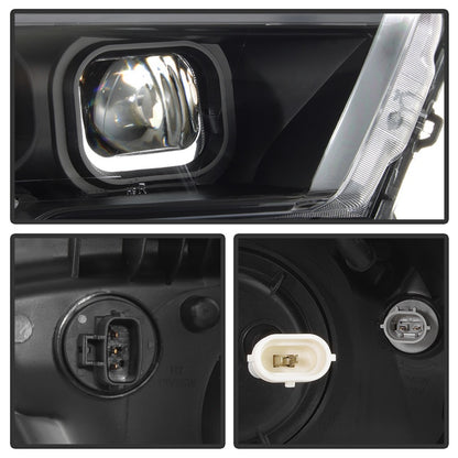 xTune 16-18 Toyota Tacoma SR/SR5 DRL Proj Headlights w/Turn Signal - Blk (PRO-JH-TTA16-SR-BK) SPYDER