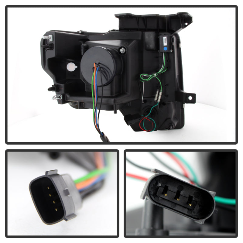 Spyder Ford F150 13-14 Projector Fctry Xenon Model- Light Bar DRL Blk PRO-YD-FF15013-LBDRL-HID-BK SPYDER