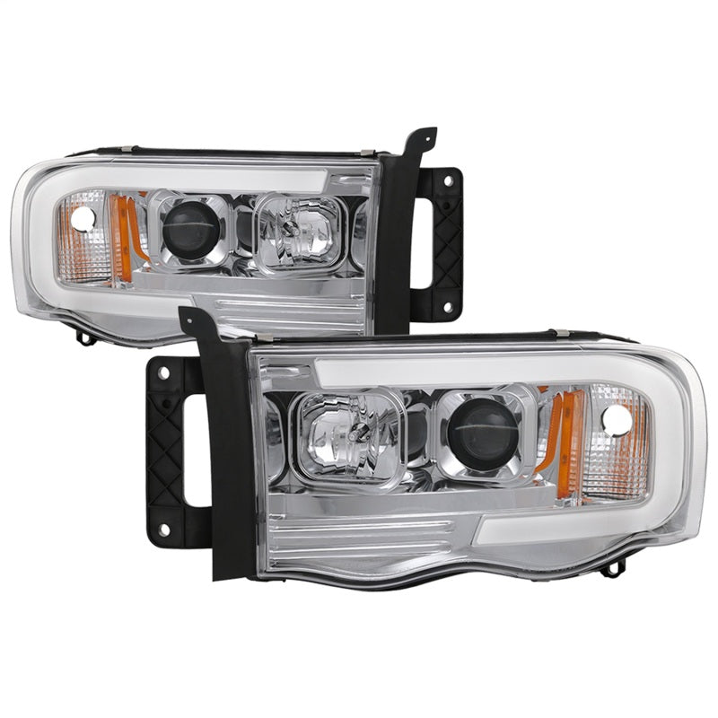 Spyder Dodge Ram 1500 02-05 V2 Projector Headlights - Light Bar DRL - Chrome PRO-YD-DR02V2-LB-C SPYDER