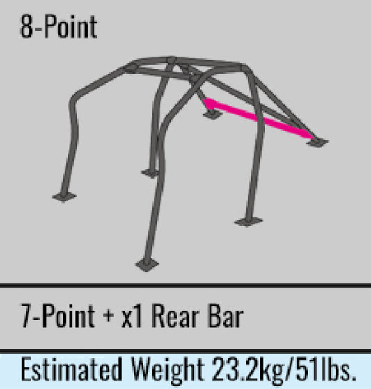 Cusco 15-21 Subaru WRX/STI (LHD) Chromoly Blue 8-Point Around Dash Rollcage (S/O/No Cancel)