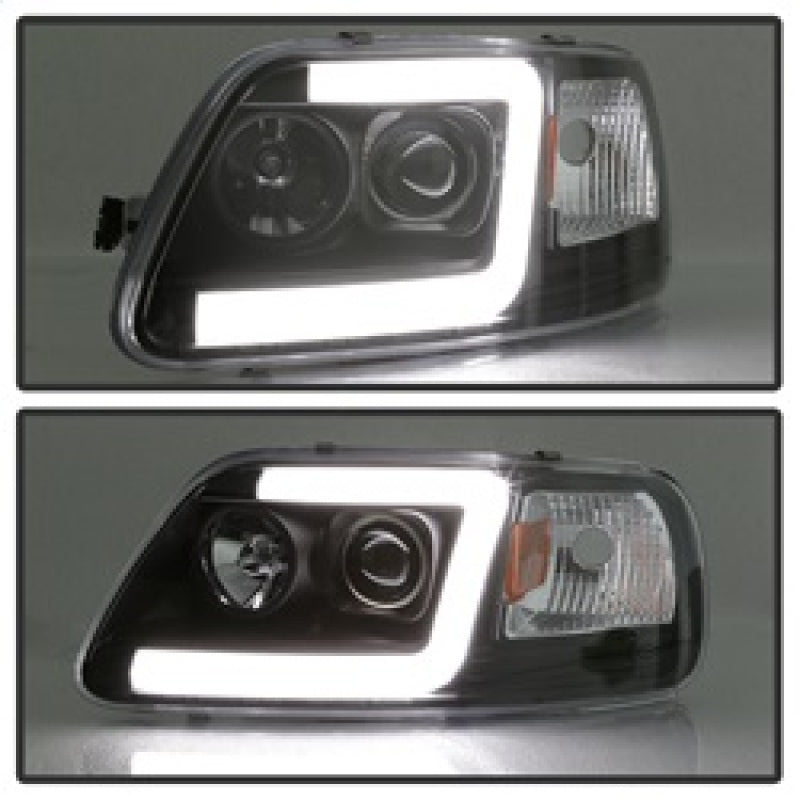 Spyder 97-03 Ford F-150 (After 6/1997) Light Bar Projector Headlights - Blk (PRO-YD-FF15097V2-LB-BK) SPYDER