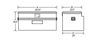 Tradesman Aluminum Flush Mount Truck Tool Box Full/Wide (36in.) - Black Tradesman