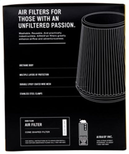 Airaid Universal Air Filter - Cone 6in F x 10-1/4x7-1/4in B x 5-1/2x2-1/2in T x 6-1/2in H -Synthamax