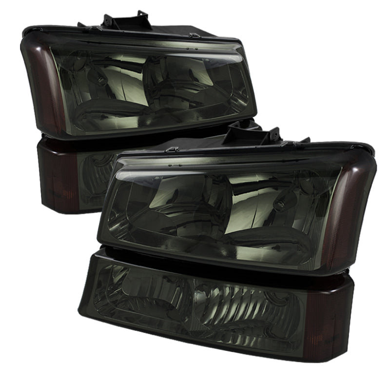 Xtune Chevy Silverado 2500HD 03-06 Crystal Headlights w/ Amber Lights Smoke HD-JH-CSIL03-AM-SM-SET SPYDER