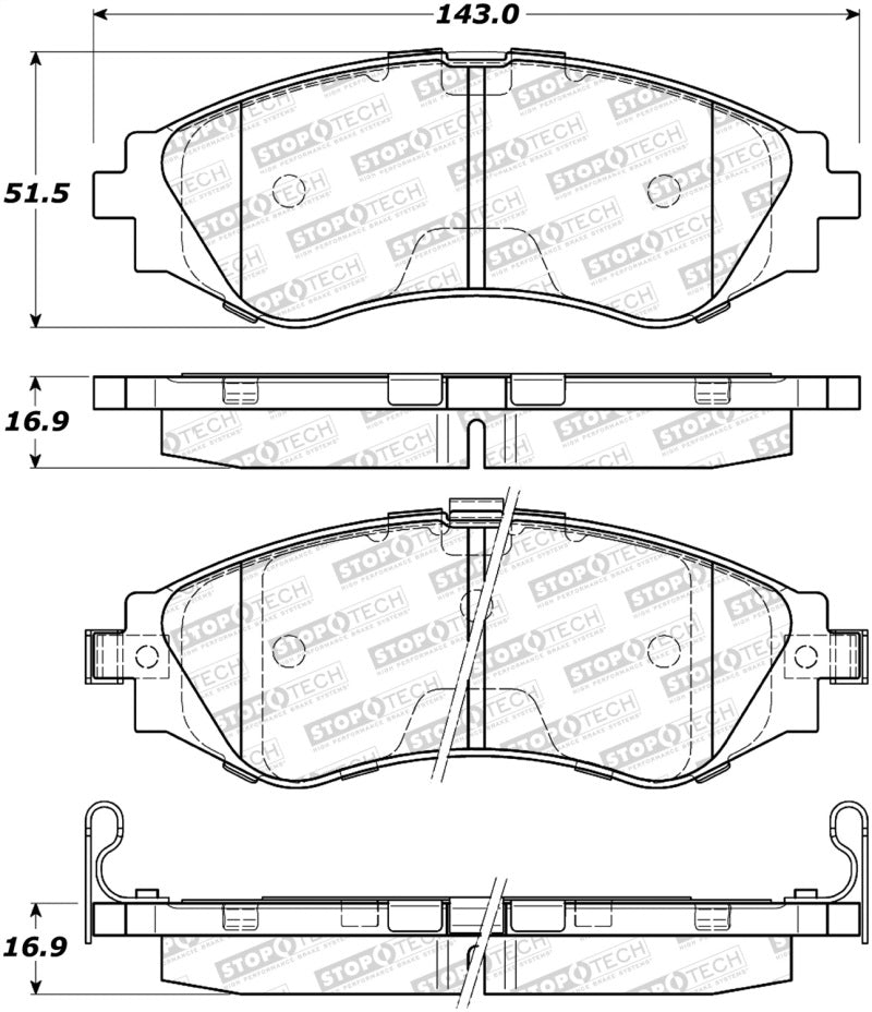 StopTech Premium Ceramic Brake Pads - 308.07970 Stoptech