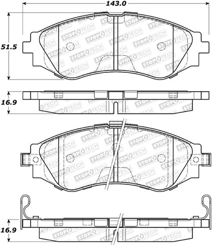 StopTech Premium Ceramic Brake Pads - 308.07970 Stoptech