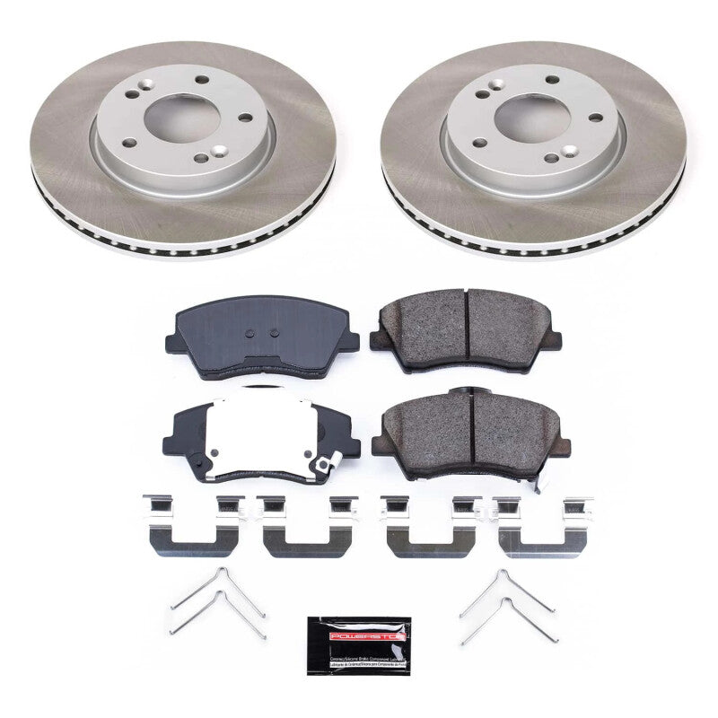 Power Stop 17-20 Hyundai Elantra Front Semi-Coated Rotor Kit PowerStop