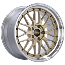 Load image into Gallery viewer, BBS LM 20x10 5x114.3 ET38 PFS Gold Center Diamond Cut Lip Wheel - 82mm PFS/Clip Required