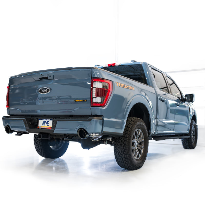 AWE Tuning 2021+ Ford F-150 Tremor (w/ Bumper Cutouts) 0FG Non-Resonated Catback -Diamond Black Tips AWE Tuning