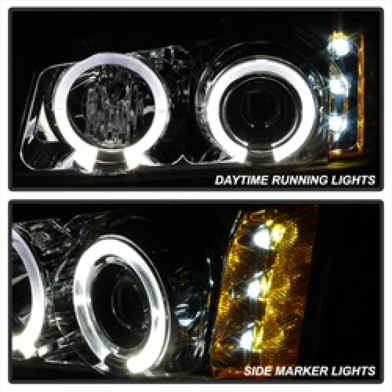 Spyder Chevy Silverado 1500 03-06 Projector Headlights LED Halo LED Ambr Reflctr Ch PRO-YD-CS03-AM-C SPYDER