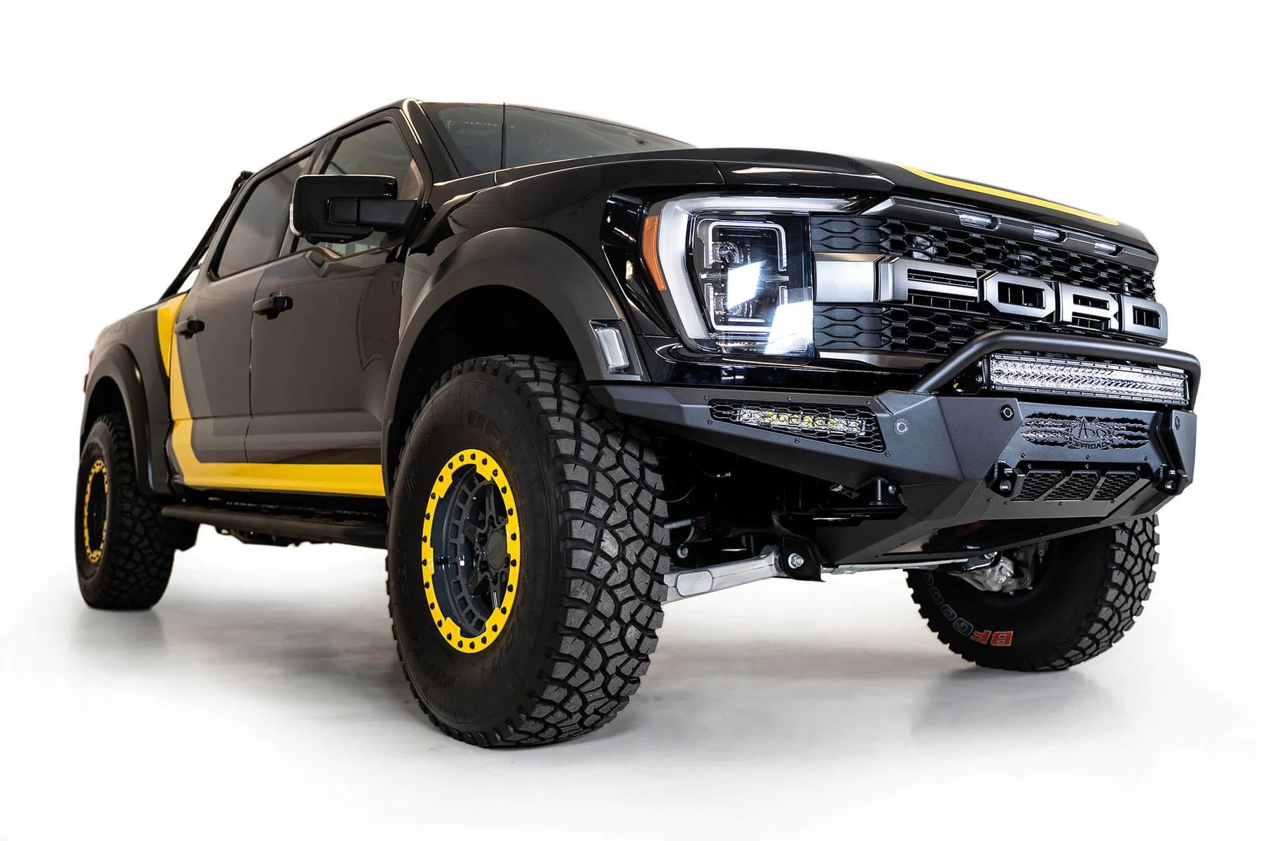 Addictive Desert Designs HoneyBadger Front Bumper w/ Top Hoop | 2021–2025 Ford F-150 Raptor & Raptor R