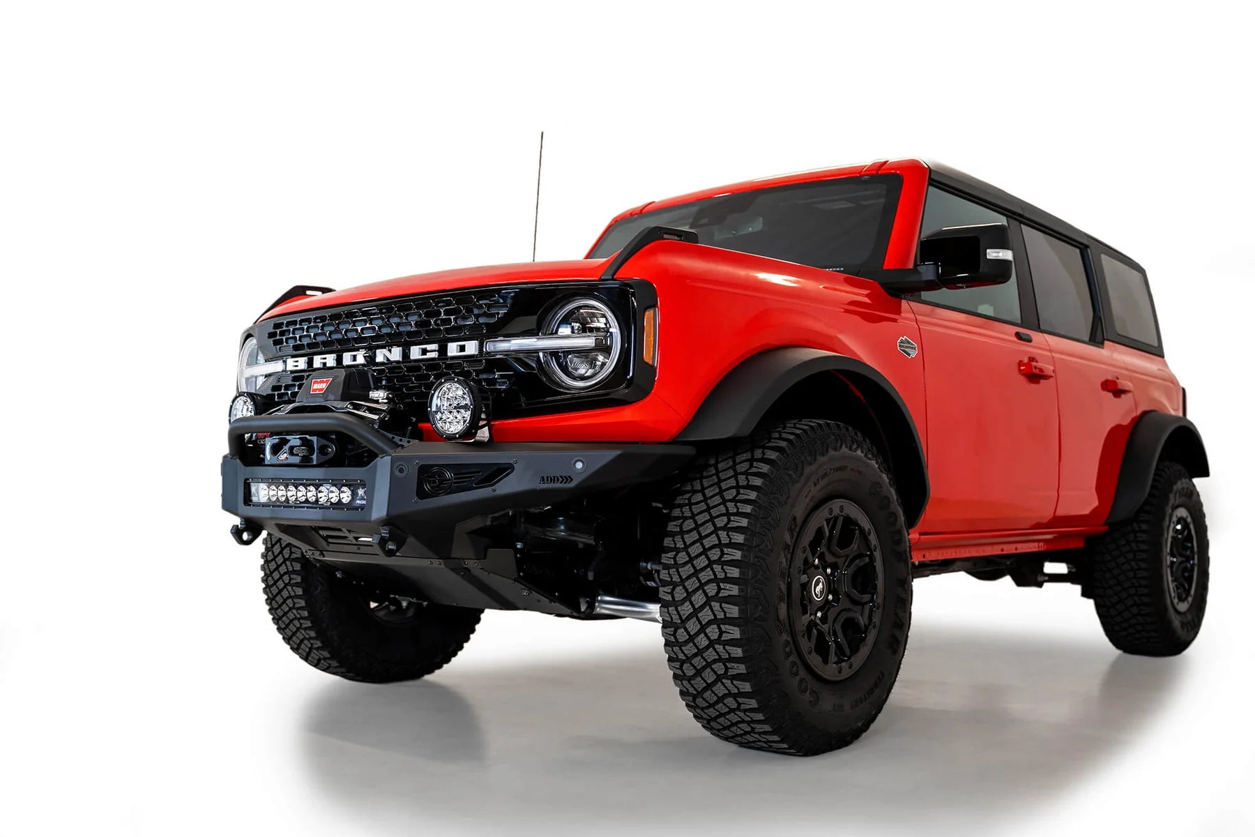 Addictive Desert Designs Rock Fighter Winch Front Bumper | 2021–2025 Ford Bronco SKU: F230181060103