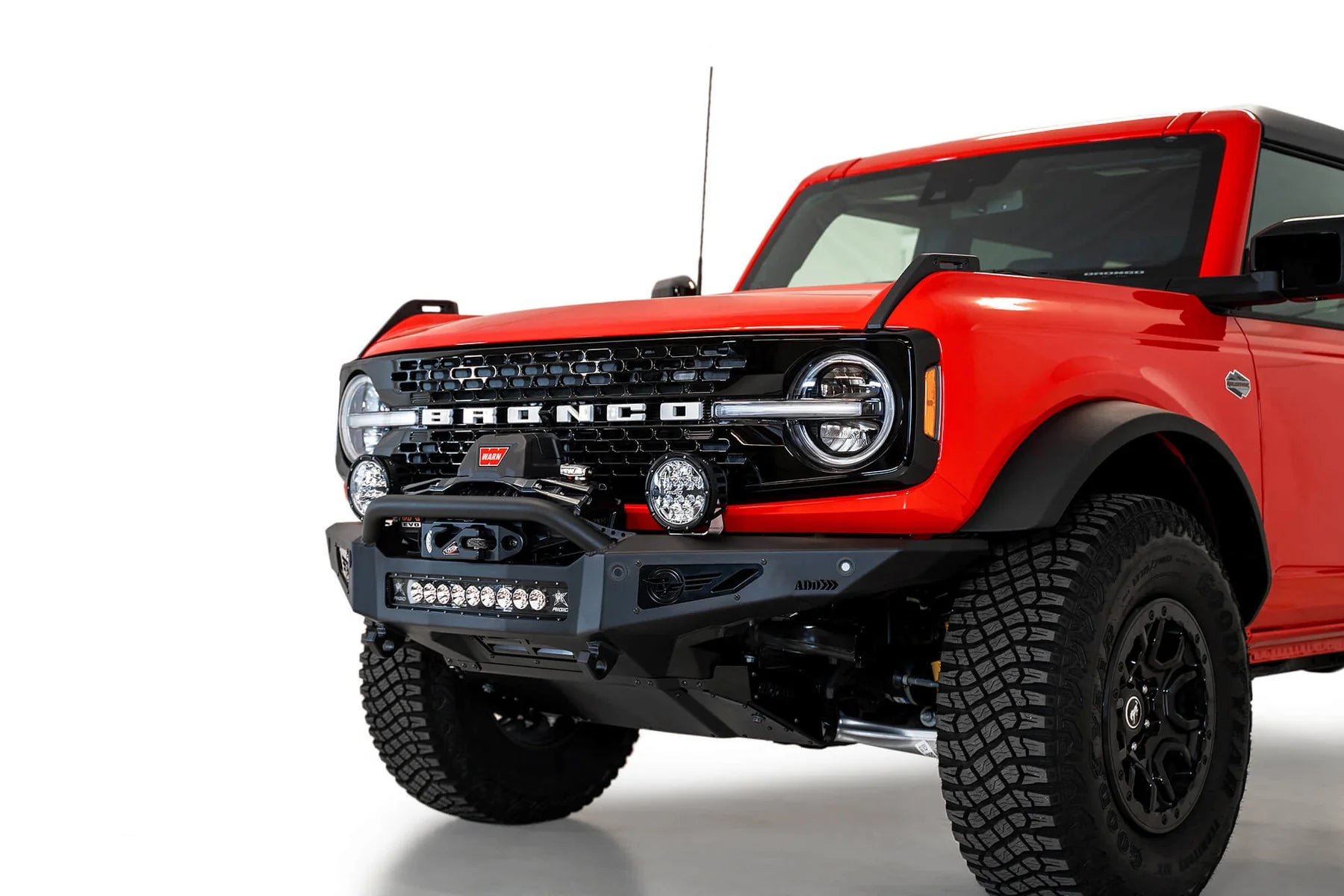 Addictive Desert Designs Rock Fighter Winch Front Bumper | 2021–2025 Ford Bronco SKU: F230181060103