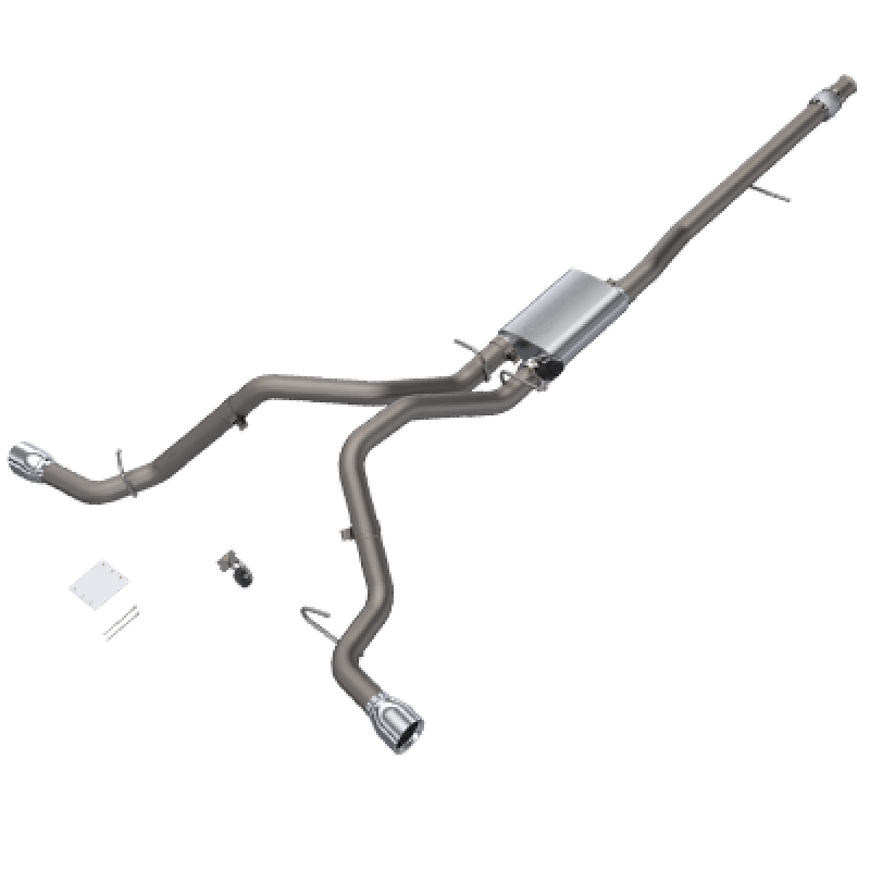 QTP 14-18 Chevy Silverado 1500 4.8L/5.3L EC/CC SB 304SS Scrmr Cat-Back Rear Split Exit w/4.5in Tips QTP