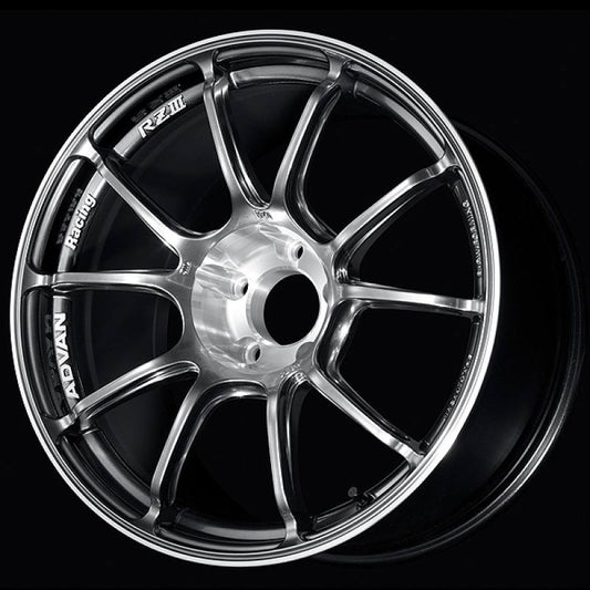 ADVAN Racing RZIII 18x9.5 +45 5x120 Wheel - Hyper Platinum Black & Diamond Cut - YAJ38J45WHPC
