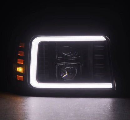 AlphaRex 880266 92-96 Ford F-Series/Bronco PRO-Series Proj Headlight Blk w/Seq. Sig & DRL