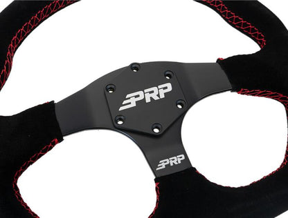 PRP Suede D-Shape Steering Wheel - Red G253